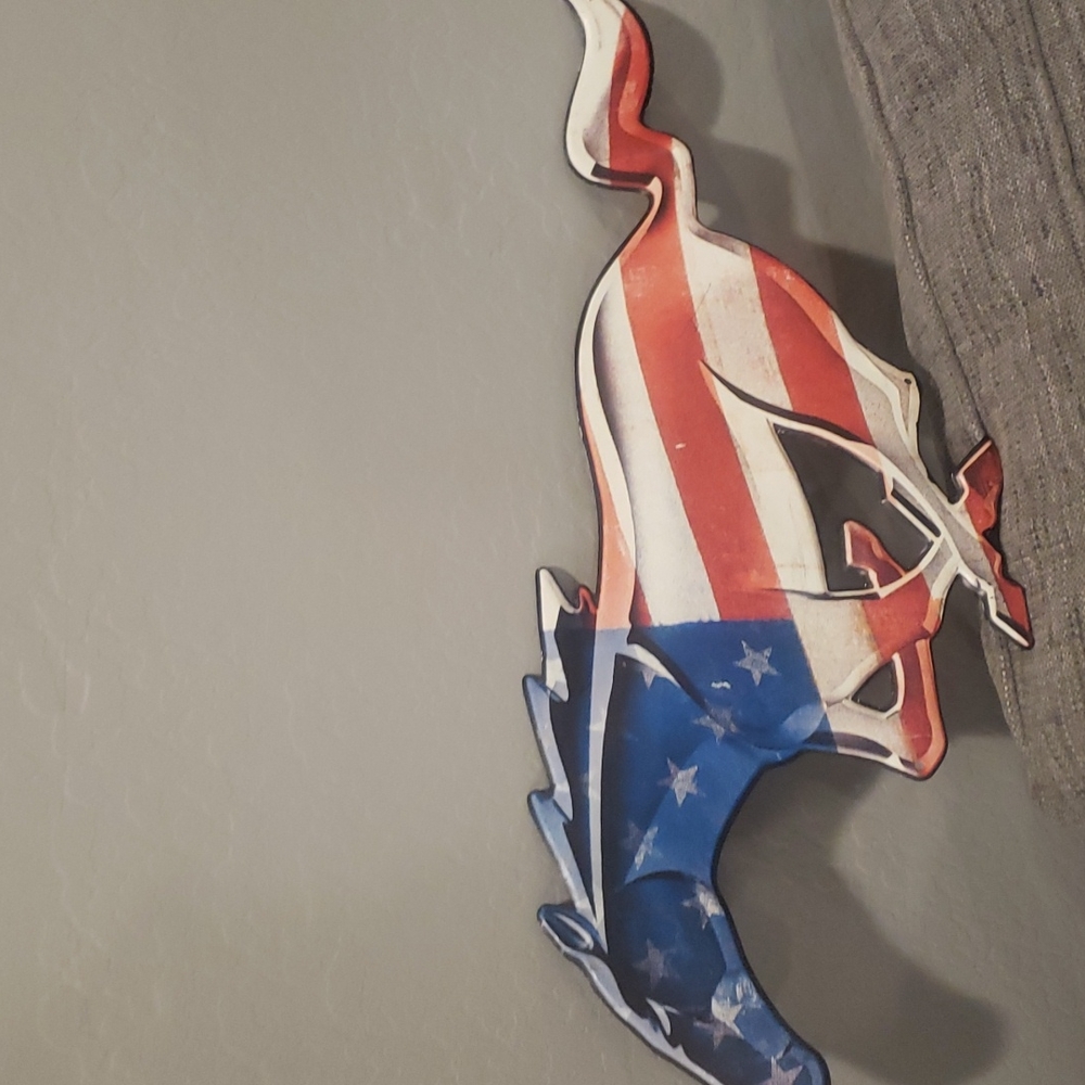 Ford Mustang USA Flag Horse Tin Metal Wall Art